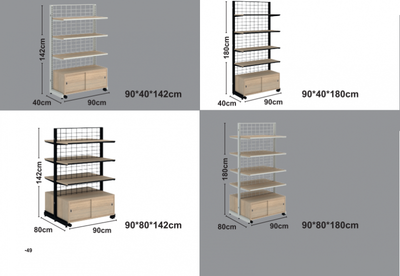 ชั้นวางไม้ Slim + Cabinet